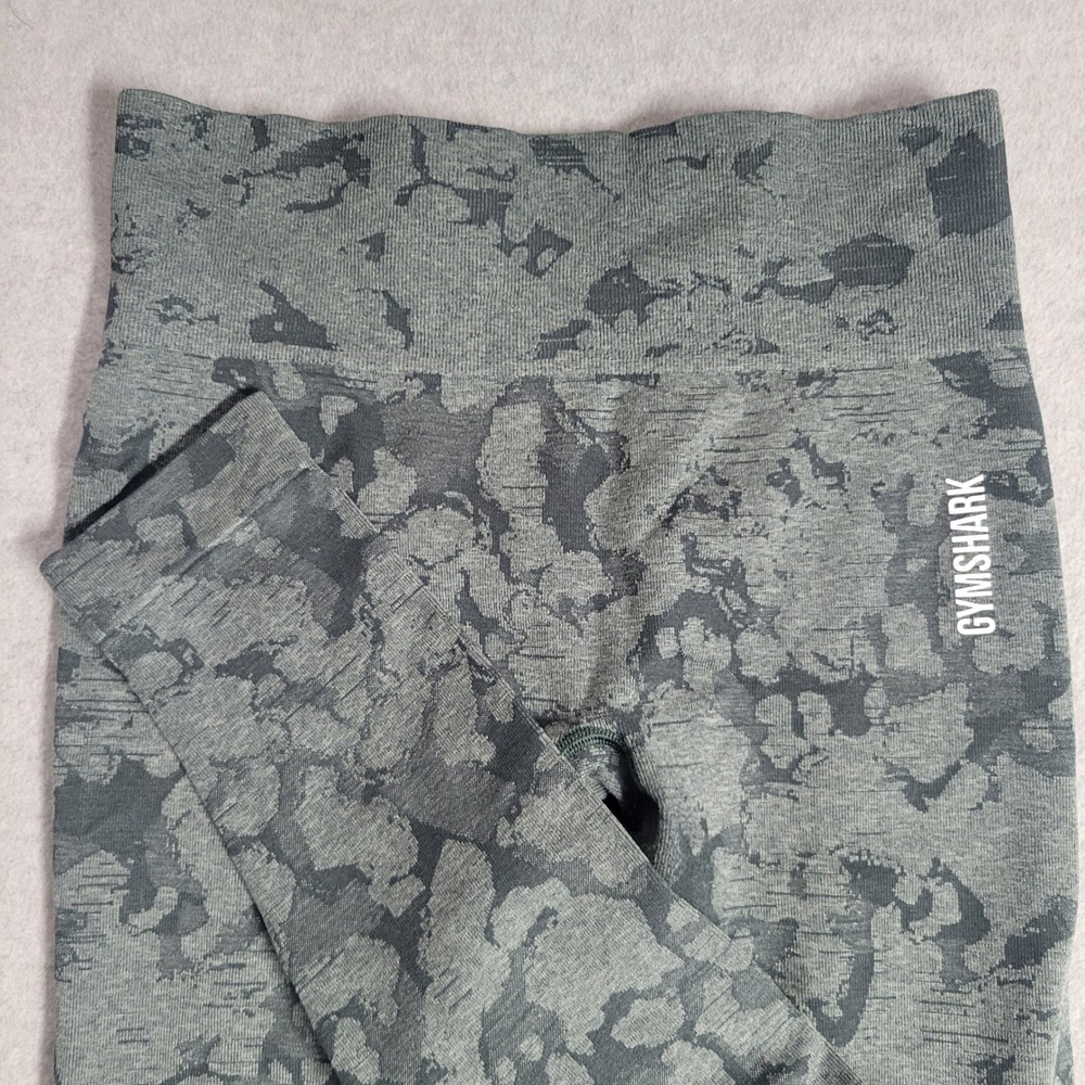 Gymshark Adapt Camo Seamless Leggings Medium Green Grey Tight Workout Gym Wear